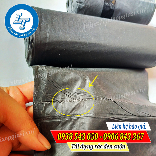 Túi đựng rác đen cuộn size trung 55x65cm