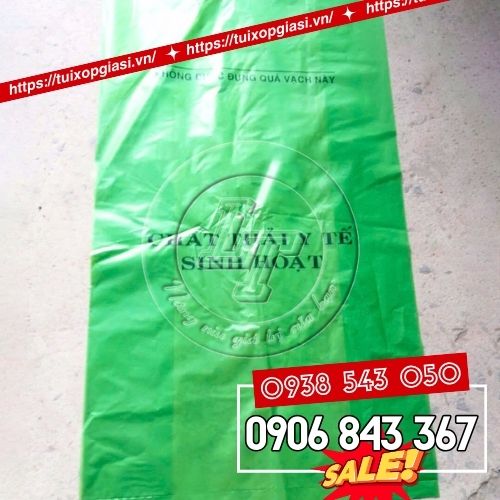 Túi đựng rác thải y tế màu xanh lá