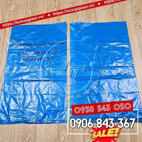Túi đựng rác thải y tế màu xanh