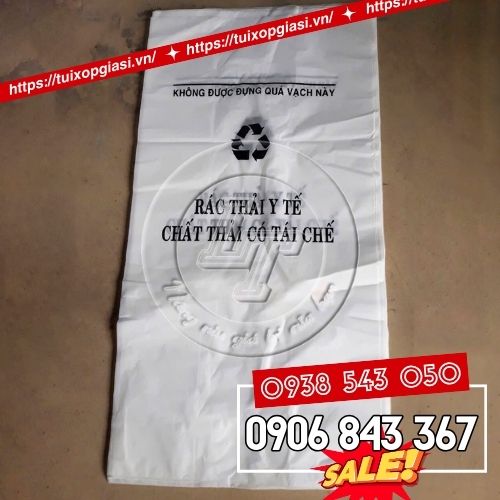 Túi đựng rác thải y tế màu trắng