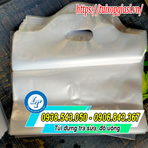 Túi đựng trà sữa 2 ly có vách ngăn