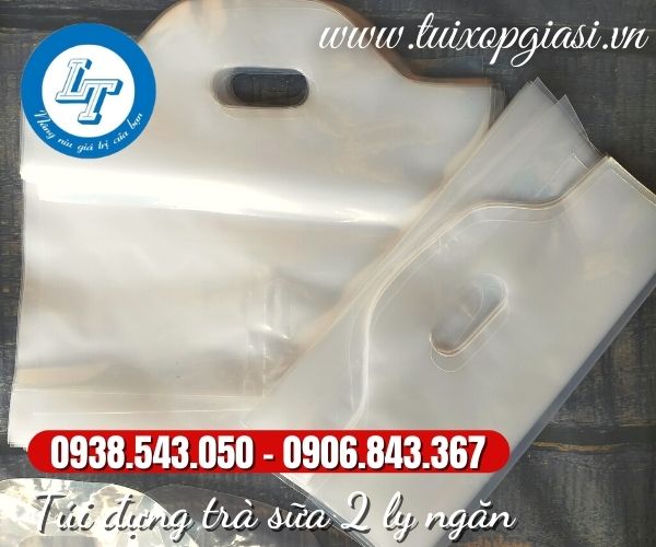 Túi đựng trà sữa 2 ly ngăn