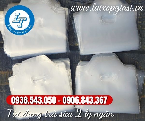 Túi đựng trà sữa 2 ly ngăn