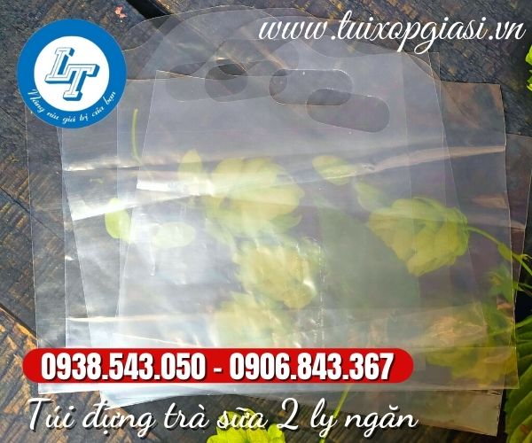 Túi đựng trà sữa 2 ly ngăn