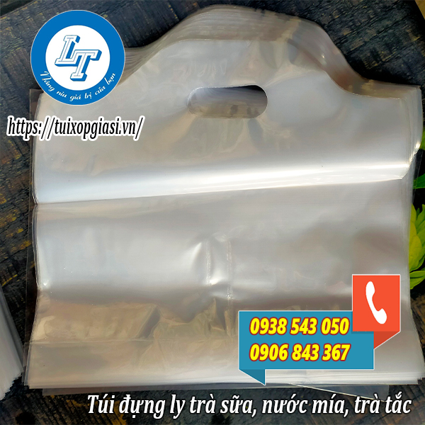 Túi đựng trà sữa 2 ly vách ngăn Túi đựng trà sữa 2 ly vách ngăn