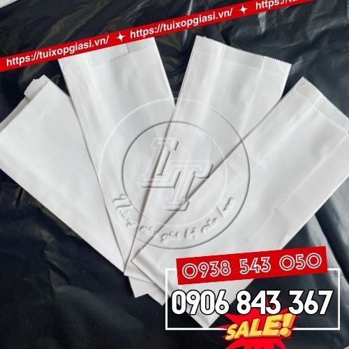 Túi giấy đựng bánh mì trắng trơn