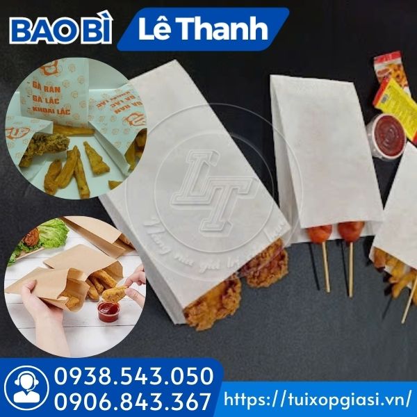 Túi giấy đựng đồ chiên chất lượng