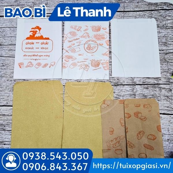 Túi giấy đựng đồ chiên đủ loại