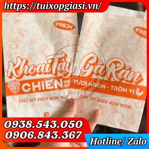 Túi giấy đựng đồ chiên in