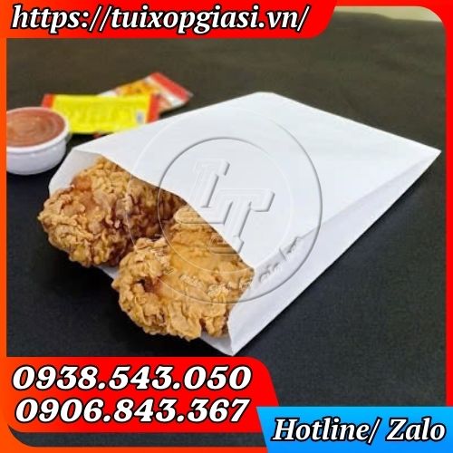 Túi giấy kraft trơn đựng đồ chiên rán