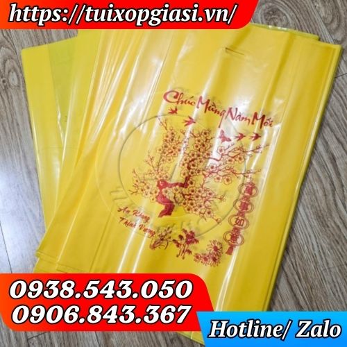 Túi hột xoài đựng lịch, quà tết in hoạ tiết mai đào