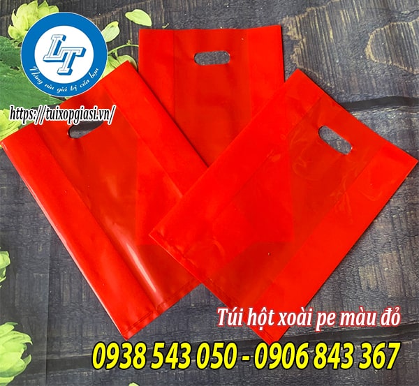 Túi hột xoài pe màu đỏ giá rẻ Túi hột xoài pe màu đỏ giá rẻ