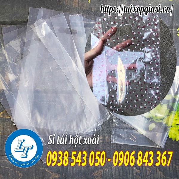Túi hột xoài pp trong suốt in hoa văn