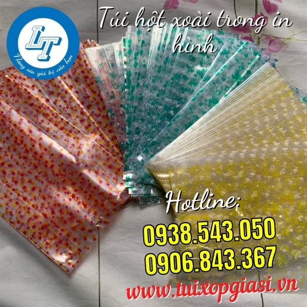 Túi hột xoài trong in hình đủ màu