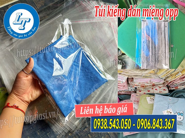 Túi kiếng dán miệng opp đựng quần áo, khẩu trang