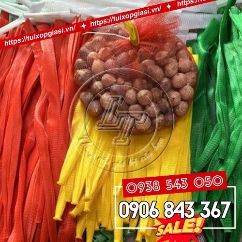 Túi lưới nhựa đựng hành tỏi đủ kích cỡ