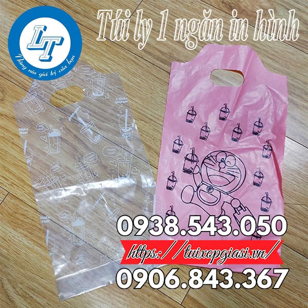 Túi ly 1 ngăn, 2 ngăn đựng trà sữa giá rẻ