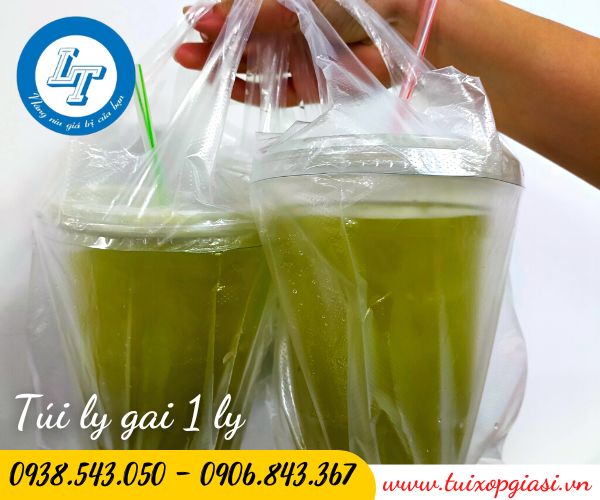 Túi ly gai 1 ly đựng nước mía