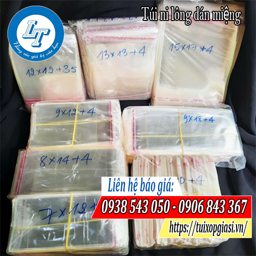Túi ni lông dán miệng đủ kích cỡ