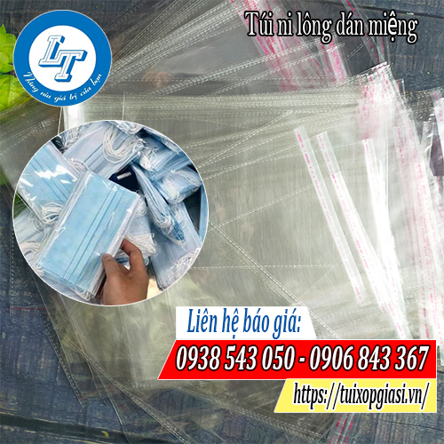 Túi ni lông dán miệng đựng khẩu trang