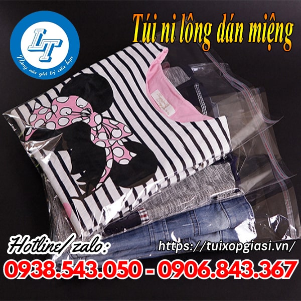 Túi ni lông dán miệng đựng quần áo