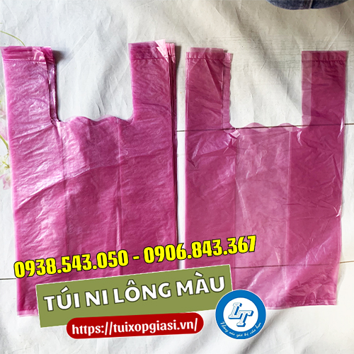 Túi ni lông màu hồng