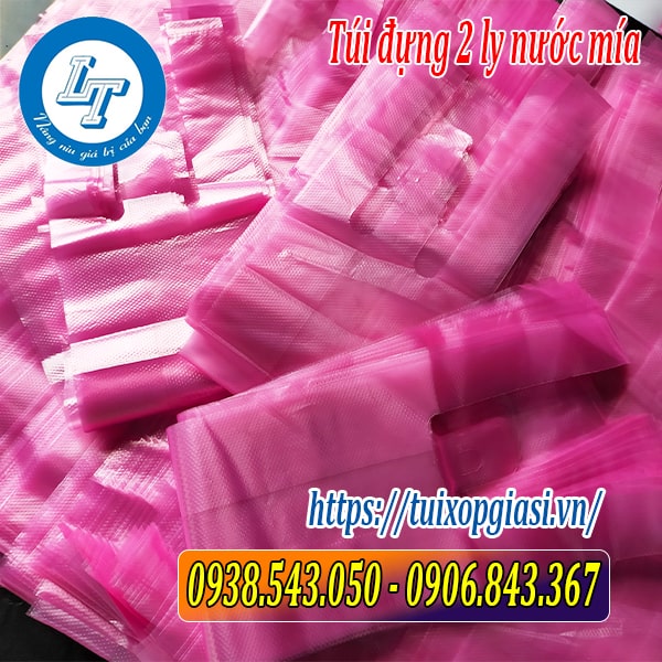 Túi nilon đựng 2 ly nước mía giá sỉ rẻ tphcm