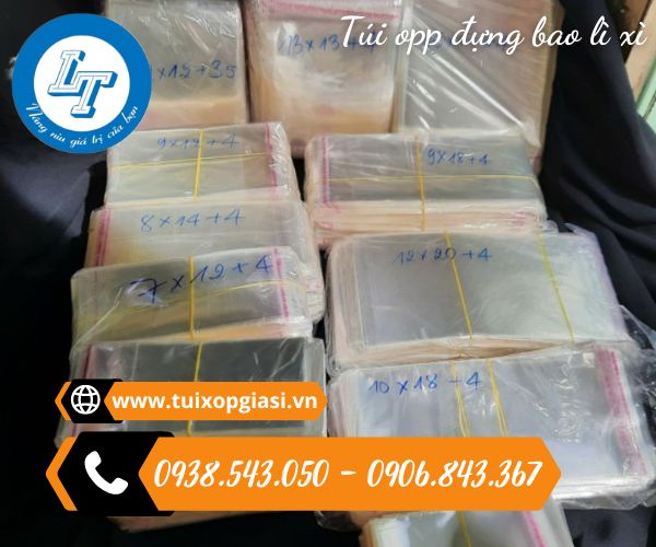 Túi opp đựng bao lì xì đủ kích thước