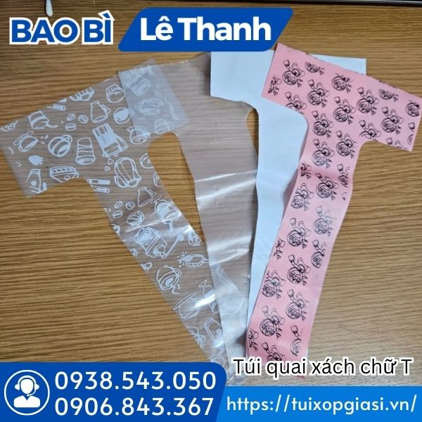Túi quai xách chữ T in hình