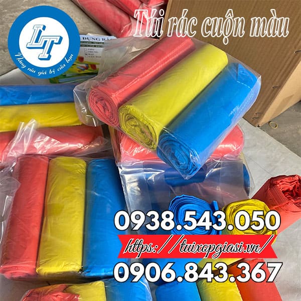 Túi rác cuộn màu giá rẻ bao 25kg