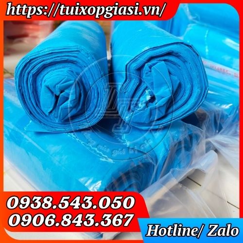 Túi rác cuộn màu xanh