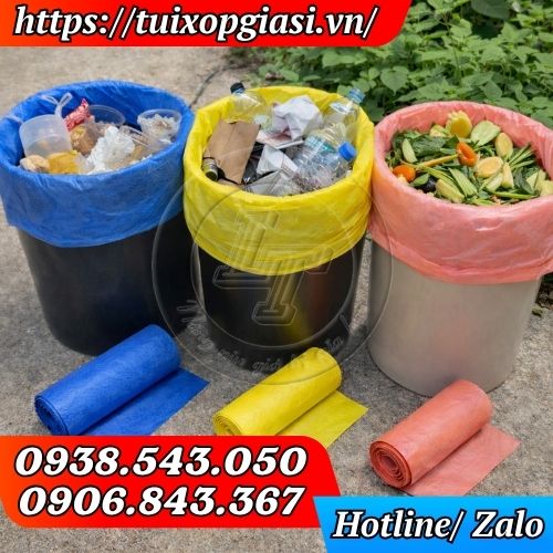 Túi rác cuộn 3 màu giúp phân loại rác thải