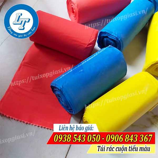 Túi rác cuộn tiểu màu cho cửa hàng