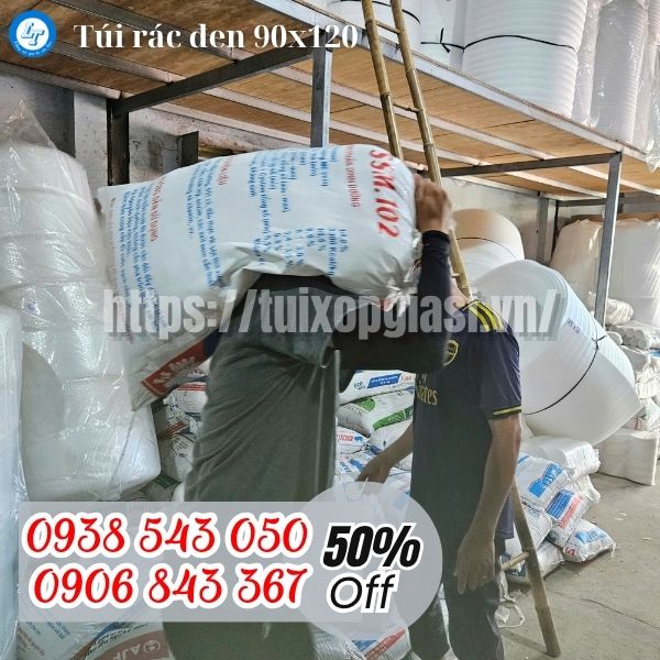 Lên hàng túi rác đen 90x120 cho khách