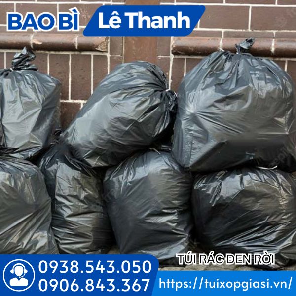 Túi rác đen rời đựng các loại rác thải công nghiệp