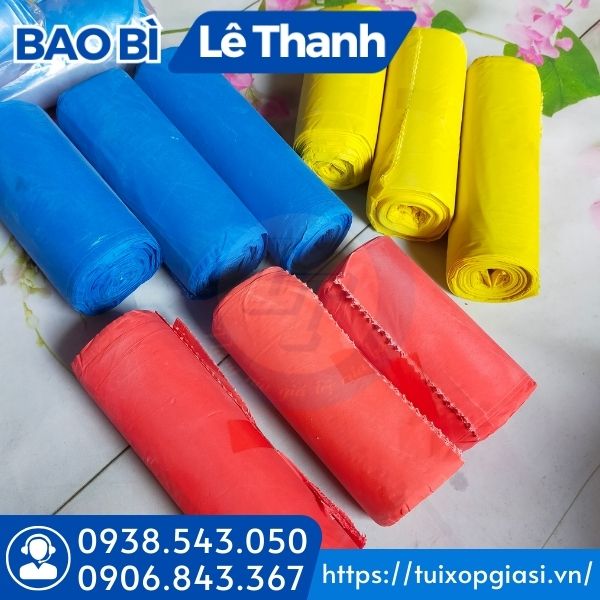Túi rác màu cuộn size tiểu, trung, đại