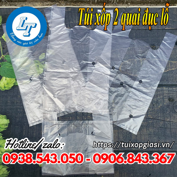 Túi xốp 2 quai đục lỗ giá rẻ