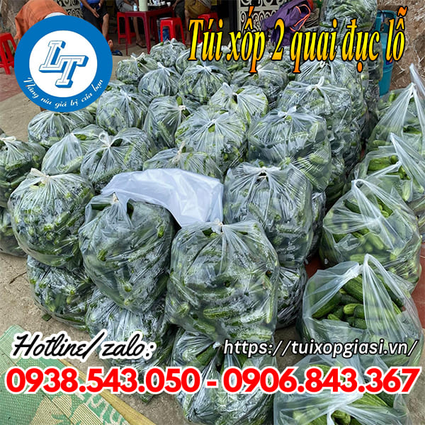 Túi xốp 2 quai đục lỗ giá rẻ