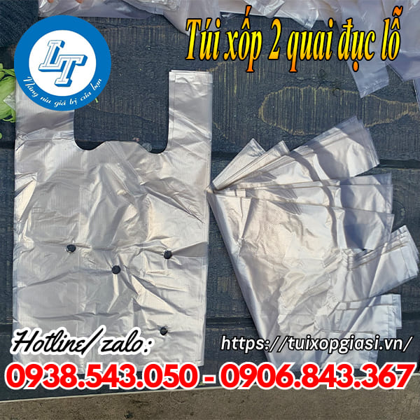 Túi xốp 2 quai đục lỗ giá rẻ