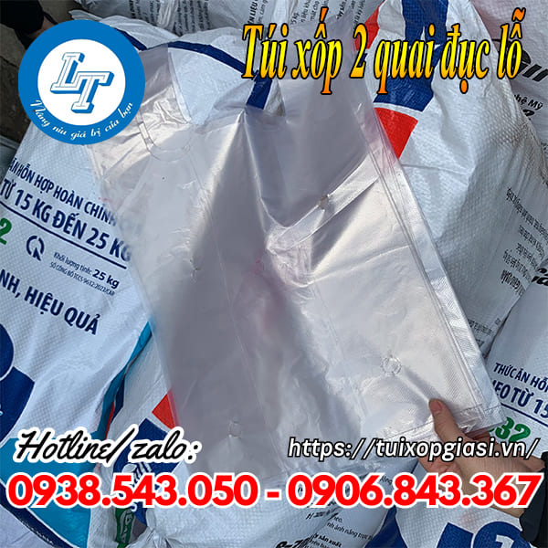 Túi xốp 2 quai đục lỗ giá rẻ