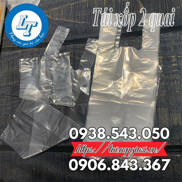 Túi xốp 2 quai đựng ly 1 lít