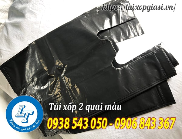 Túi xốp 2 quai màu đen giá rẻ