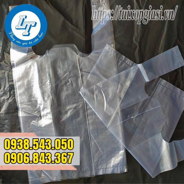Túi xốp 2 quai màu trắng