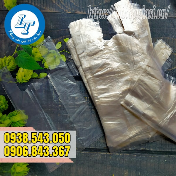 Túi xốp 2 quai màu trắng