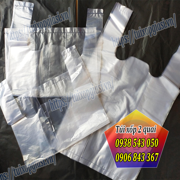 Túi xốp 2 quai màu trắng Túi xốp 2 quai màu trắng