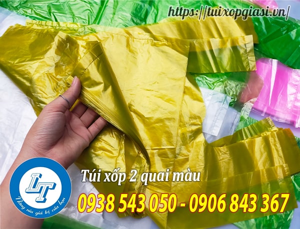 Túi xốp 2 quai màu vàng giá rẻ