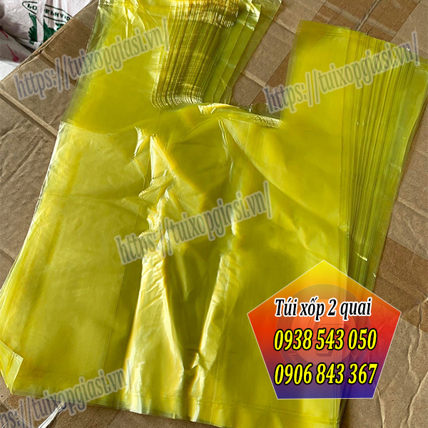 Túi xốp 2 quai màu vàng Túi xốp 2 quai màu vàng