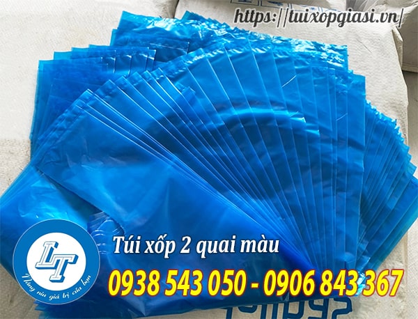 Túi xốp 2 quai màu xanh dương giá rẻ