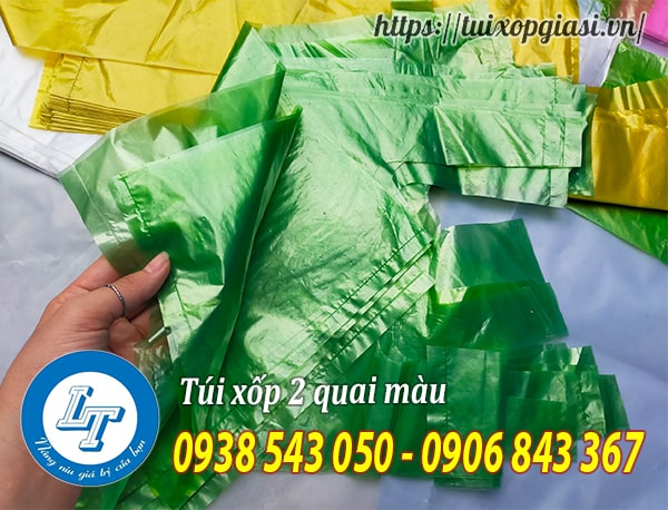 Túi xốp 2 quai màu xanh lá giá rẻ