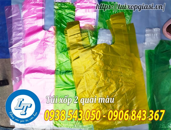 Túi xốp 2 quai màu